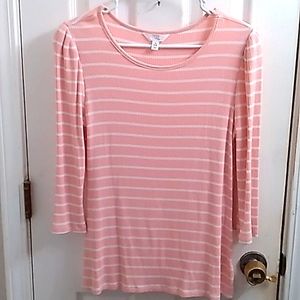 Pink stripe top size small